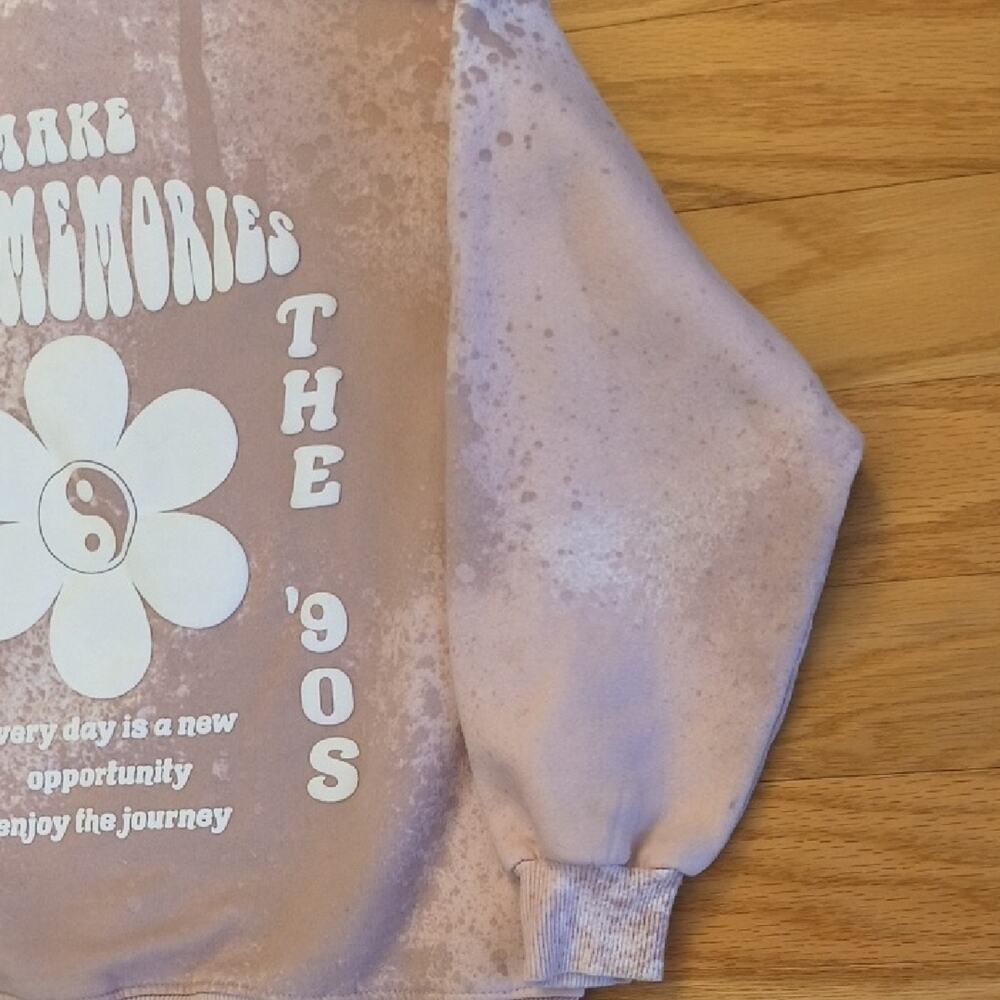 Zara, Make Cool Memories Tie-Dye Hoodie, Muted Pink, Girls Size 10 EUC - Picture 11 of 12